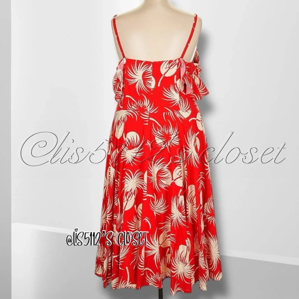 Trashy Diva Hollywood Circle Polka Dot Palm Print Rockabilly Retro Dress Sz 24 - Picture 5 of 13